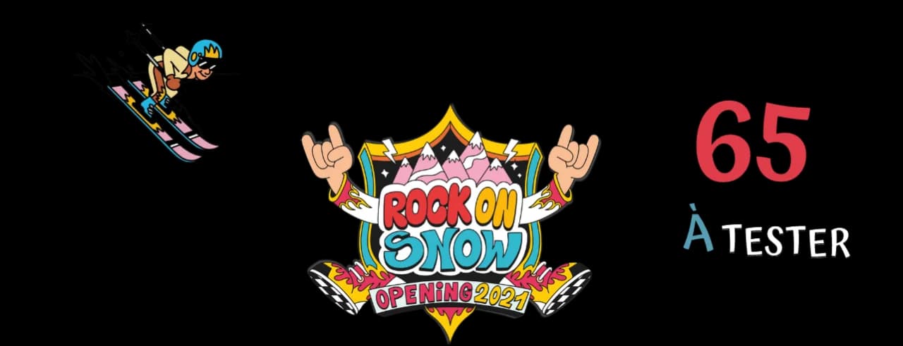 Plakat für Rock On Snow Opening 2021 in Avoriaz, 10., 11. und 12. Dezember, 65 Marken zum Testen